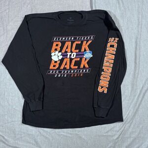Clemson‎ Tigers Shirt Mens XL Black NCAA Football ACC Champions 16x Back To Back